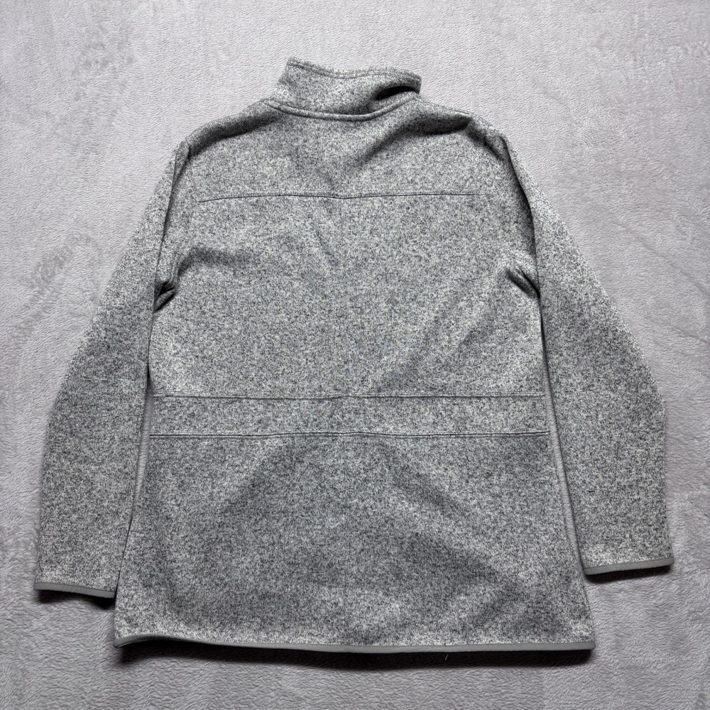 Eddie Bauer Jacket Womens XL 23802411 Gray Sweater Fleece Snap Zip EUC - Picture 2 of 9
